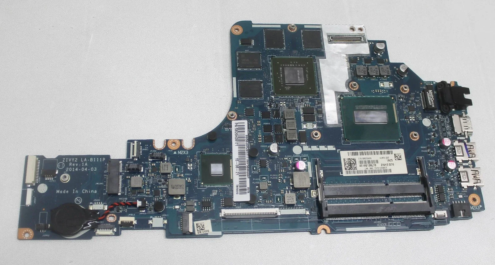 

For Lenovo Ideapad Y50-70 Laptop Motherboard LA-B111P Notebook Mainboard I7-4710HQ CPU N16P-GX-A2 2GB GPU 100% Tested Ok