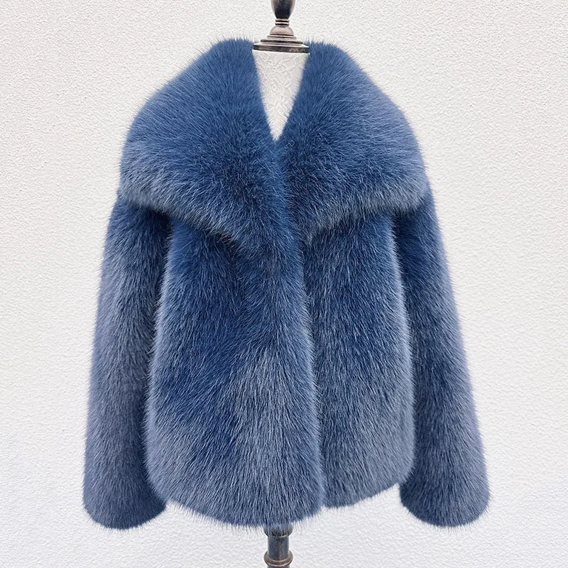 2025 New Winter Women's Fur Coat Fashion Temperament Warm Splicing Lapel Women Fur Coat Fur & Faux Fur Feminine Elegance H326