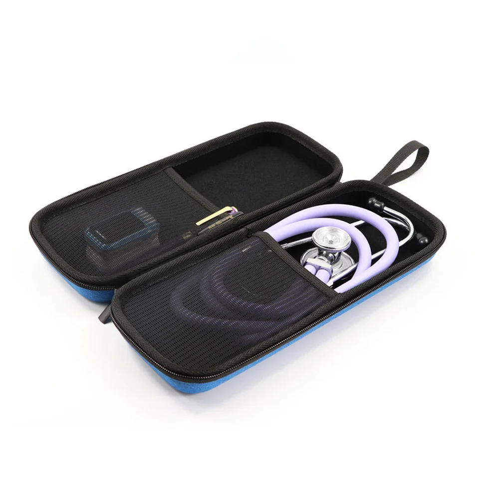 

Stethoscope Case For 3M Dark Blue Portable Storage Box Shockproof With Mesh Pouch Stethoscope Storage Pouch Teaching