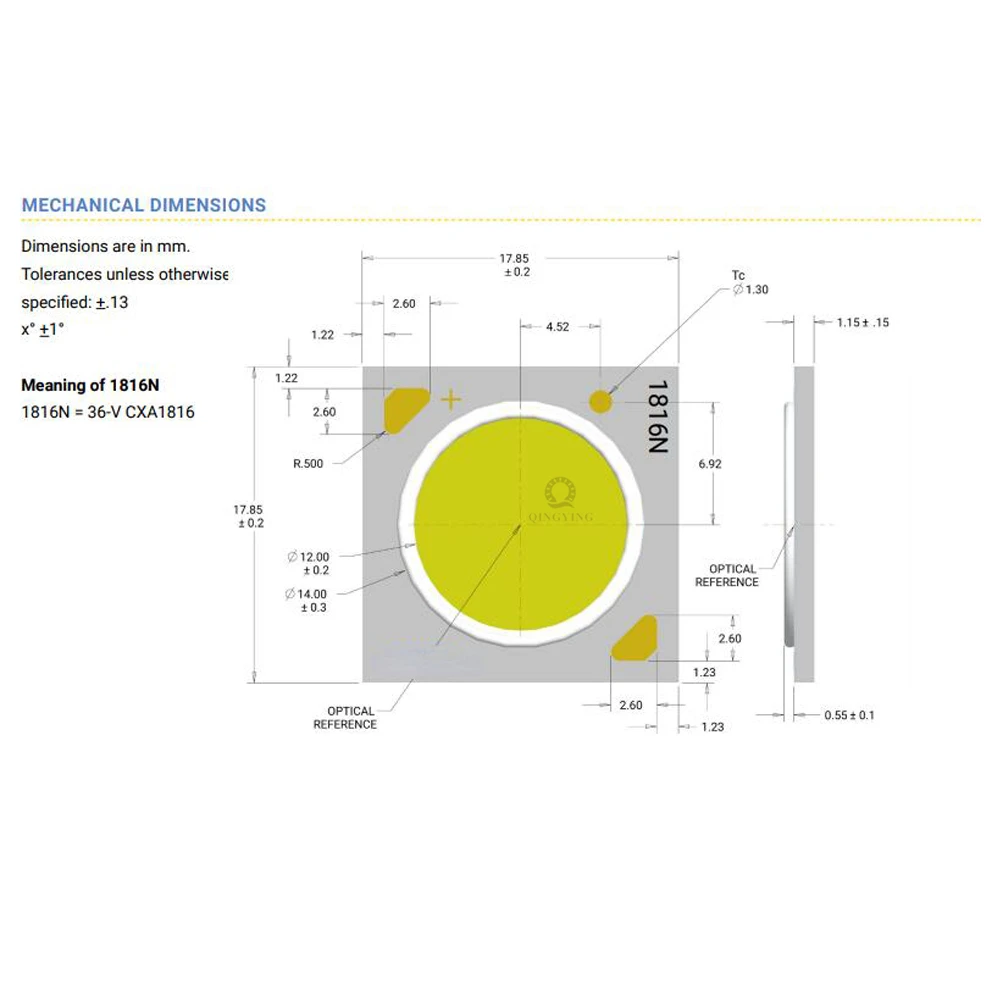 1pcs- 5pcs CXA1816 38W CXA 1816N Ceramic COB LED Array Light Warm White Easy White 3000K 4000K 5000K Square LED Chip