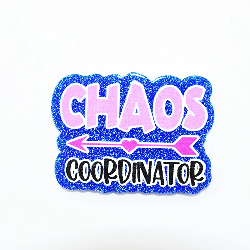 10PCS Chaos Coordinator Treat and Yeet Glitter Acrylic Charms Pendant Fit DIY ID Card Badge Holder Jewelry Making Hospital Gift