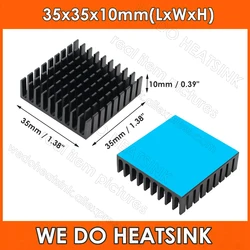 35x35x10mm Black Radiators Heatsink for MOS GPU IC Chip With Pre Thermal Conductive Tape