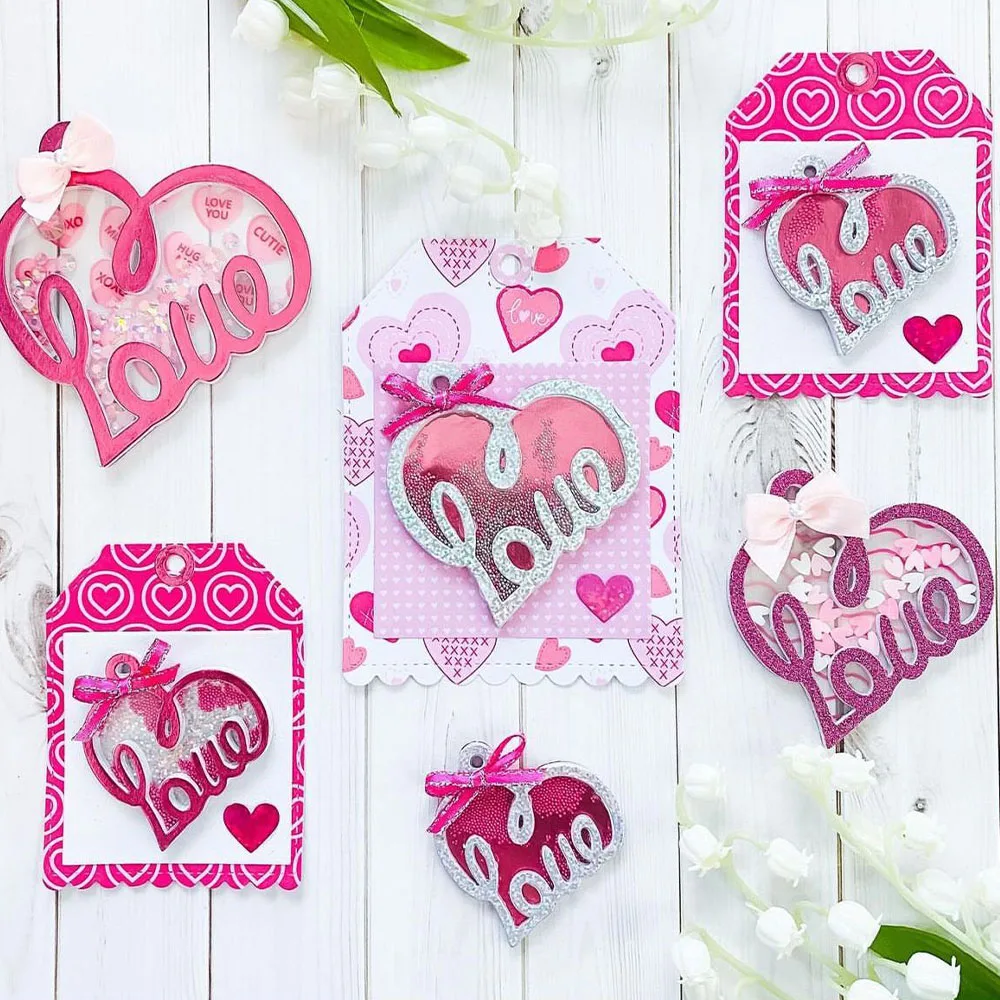 KSCRAFT Love Tag Shaker Metal Cutting Dies Stencils for DIY Scrapbooking Decorative Embossing DIY Paper Cards