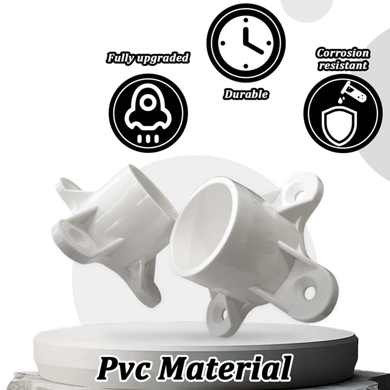 Paquetes de ABVJ-25 de 1/2 pulgadas, tapa de pata de mesa con brida de PVC, accesorios, tapas de lengüeta de tornillo para muebles de construcción, soporte para fabricación de pies