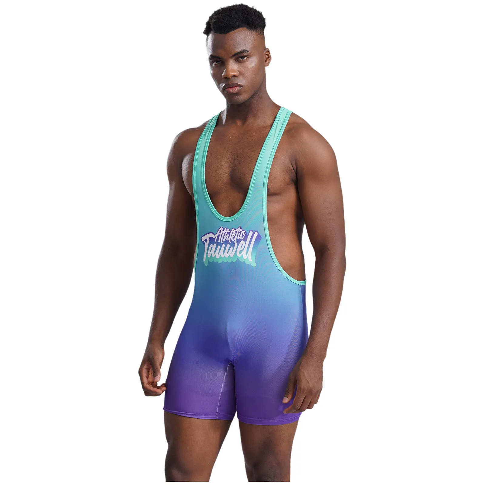 Muscle Men Gym Sports Athletic Bodysuit Bodybuilding Supporters Wrestling Singlet Jumpsuit Boxer Leotard Shapewear Costumes