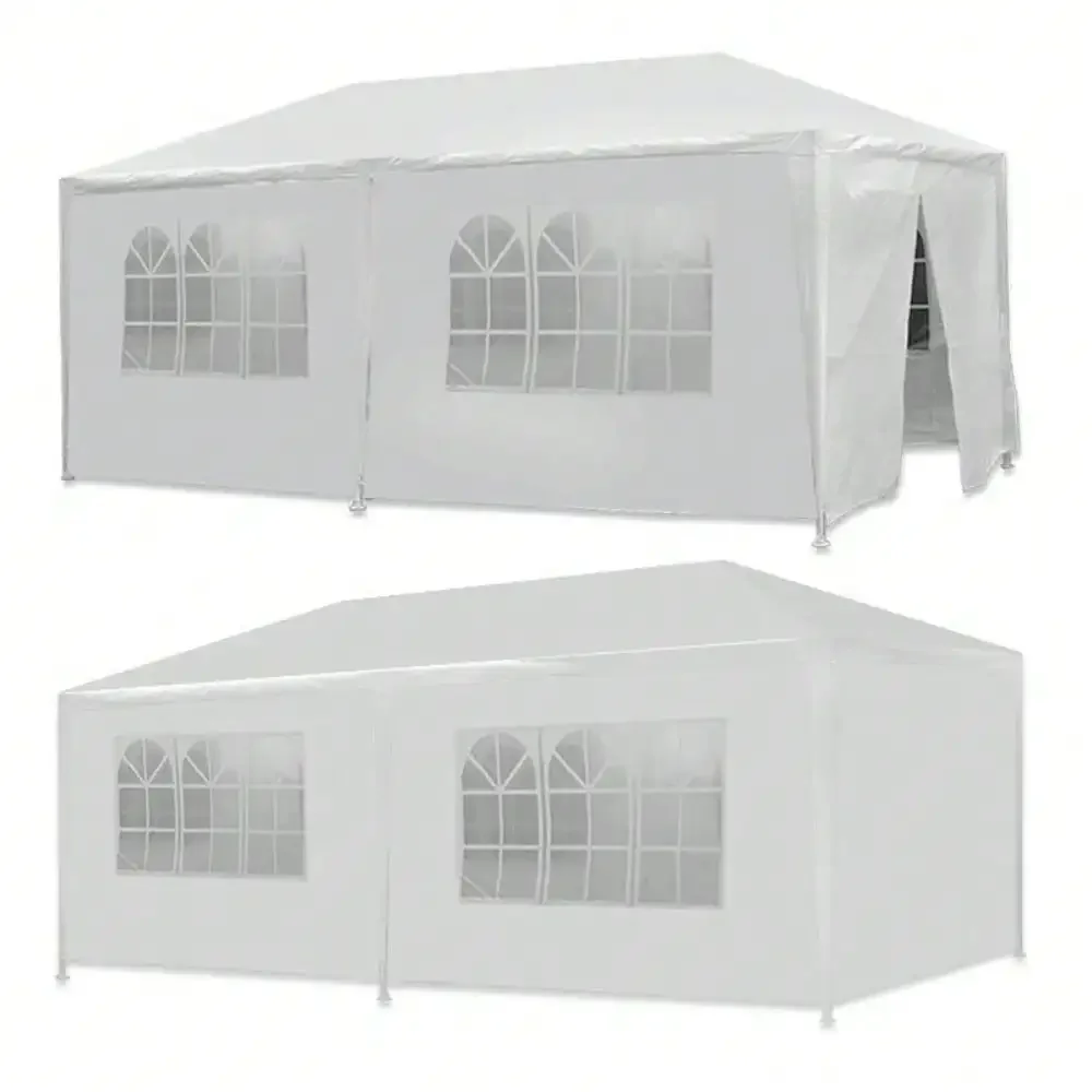 10x 20ft Tent Party PE Gazebo Wedding Canopy,6 Removable Wall White