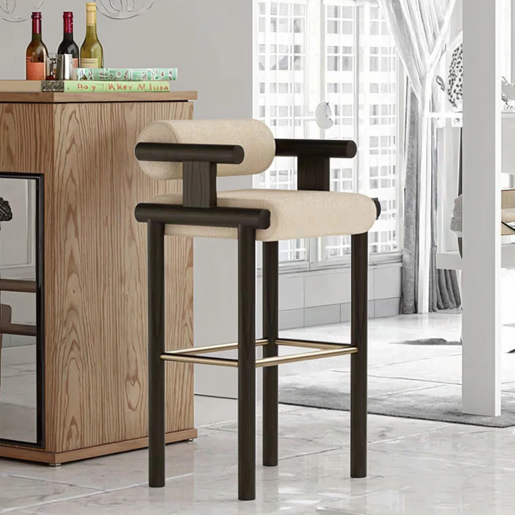 High stool luxury metal frame new popular bar chair kitchen