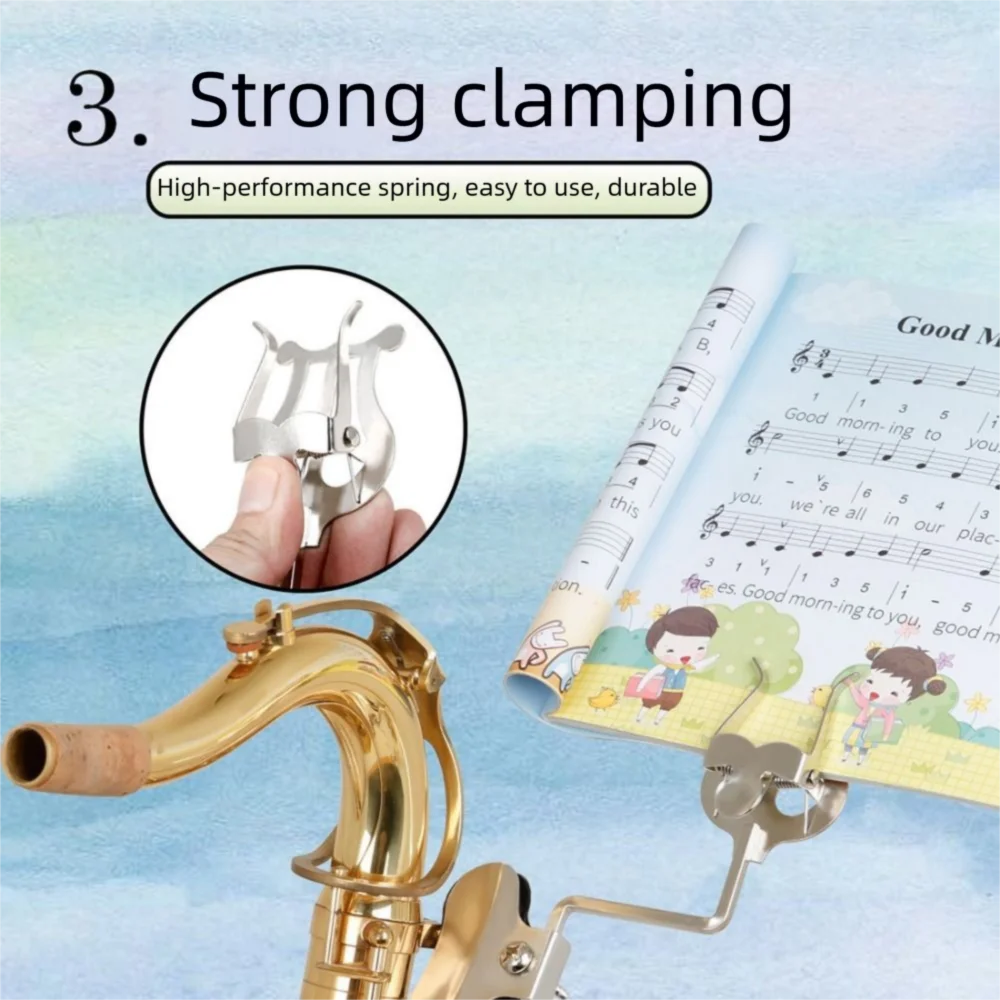 

Adjustable Angle Instrument Music Stand Vertical Portable Saxophone Sheet Music Holder Universal Lightweight Music Score Rack