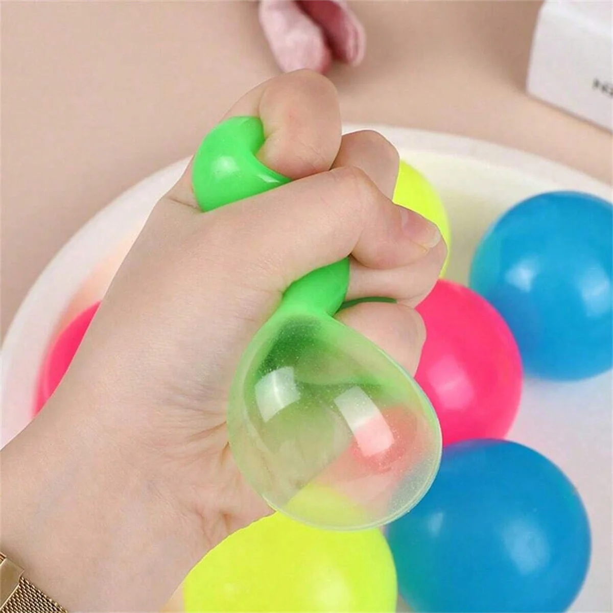 5 pcs/10 pcs Glow in The Dark Sticky Stressbal Zintuiglijke Fidget Speelgoed voor Volwassenen & Kinderen, angst Relief Grip Fun Party Gunsten