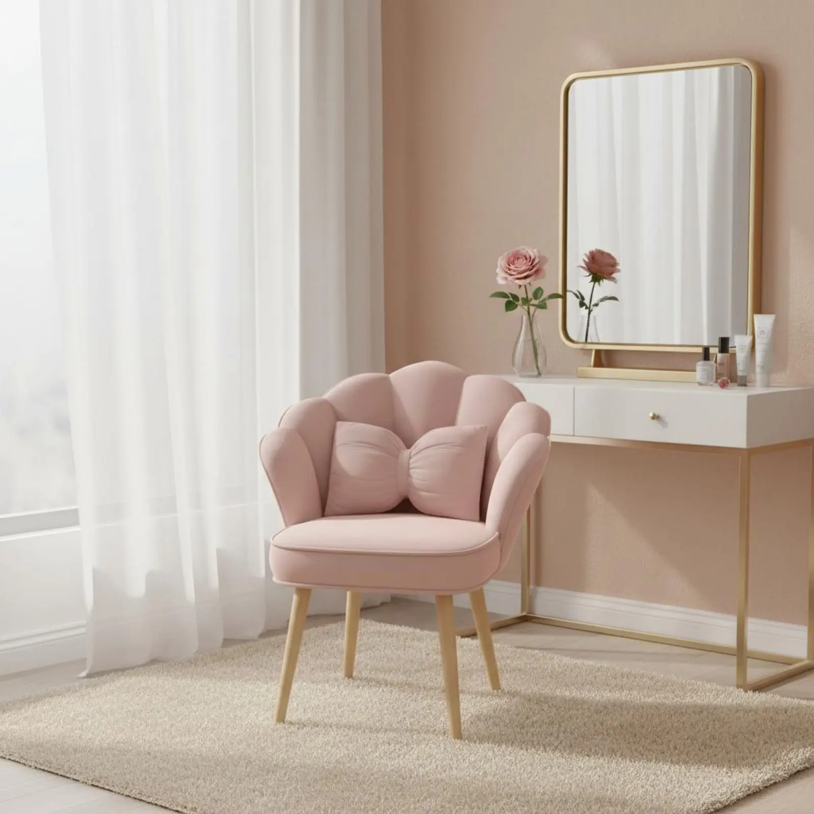 Silla de tocador giratoria con tapicería suave para gatos y perros - imagen 3