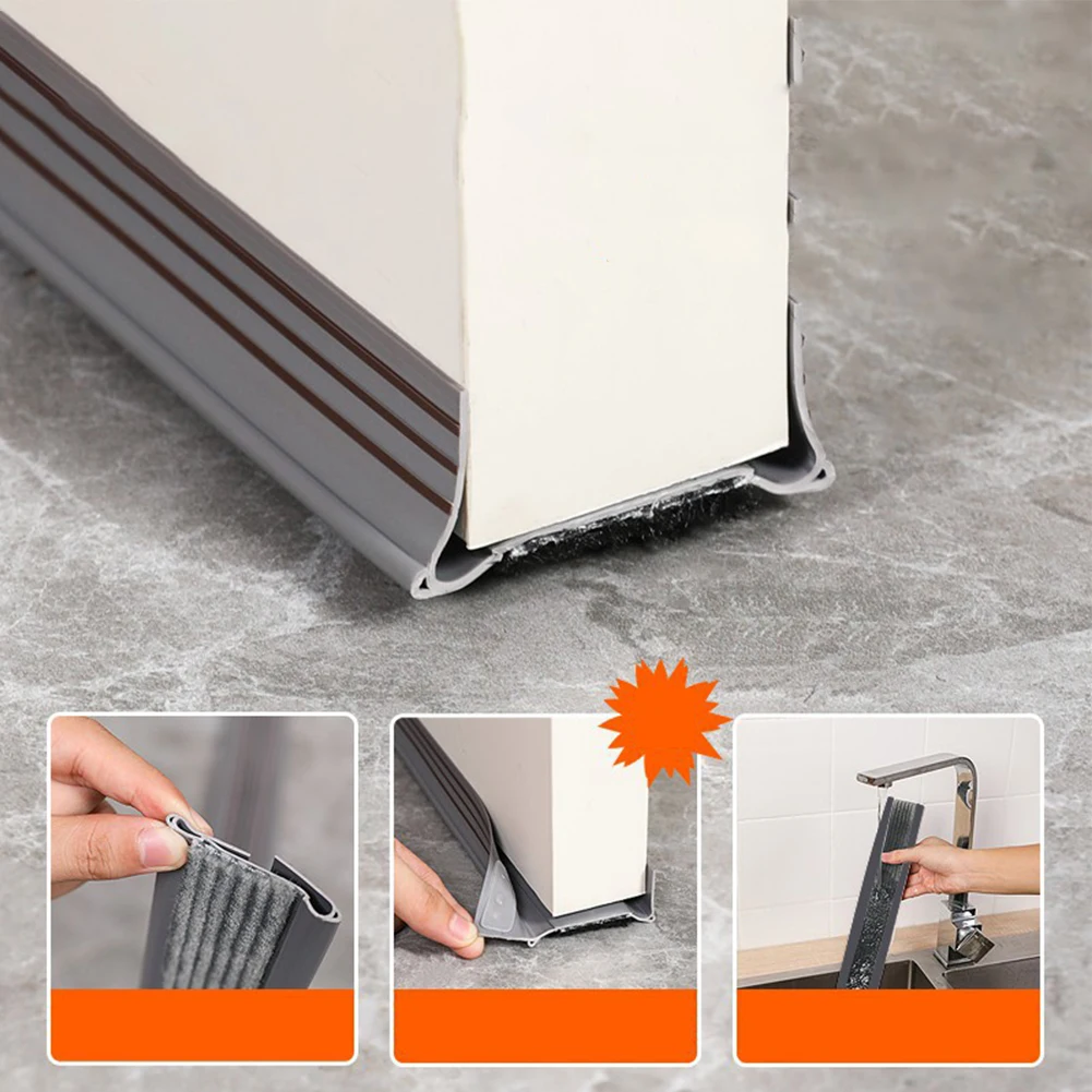 

Door Bottom Protector Door Stopper Easy Installation Energy Saving Felt Construction Long-lasting PVC Material