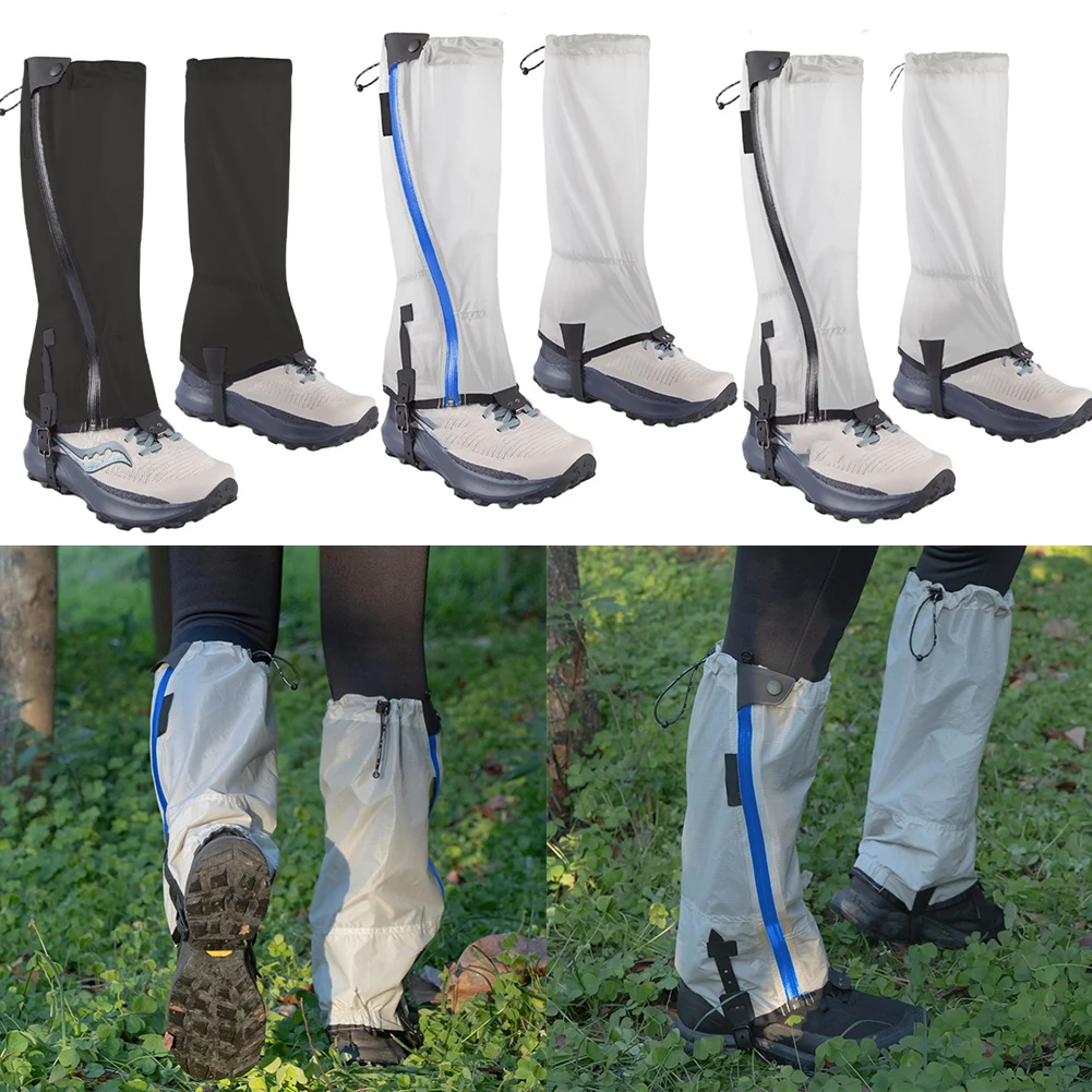 1 زوج المشي لمسافات طويلة غطاء للقدم تنفس مقاوم للماء الثلوج برهان الرمال برهان طويل الساق الجراميق للصيد في الهواء الطلق أجزاء الجري البرية