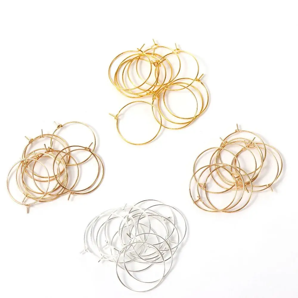 100pcs Wire Hoops for Party,Bar Glass bottle Labeling DIY Wine Gift Glass Charm Wine Rings Glass Tags Earring Hoop Material