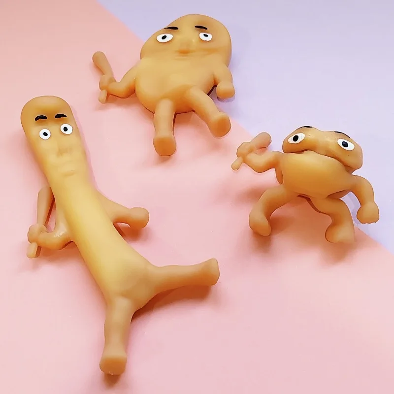 1/3/5Pcs Tung Tungtung Sahar Squeeze Toys Collectible Viral Brainrot Fidget Toy Wooden Stick Man Anti Stress Reliever Toys Figet