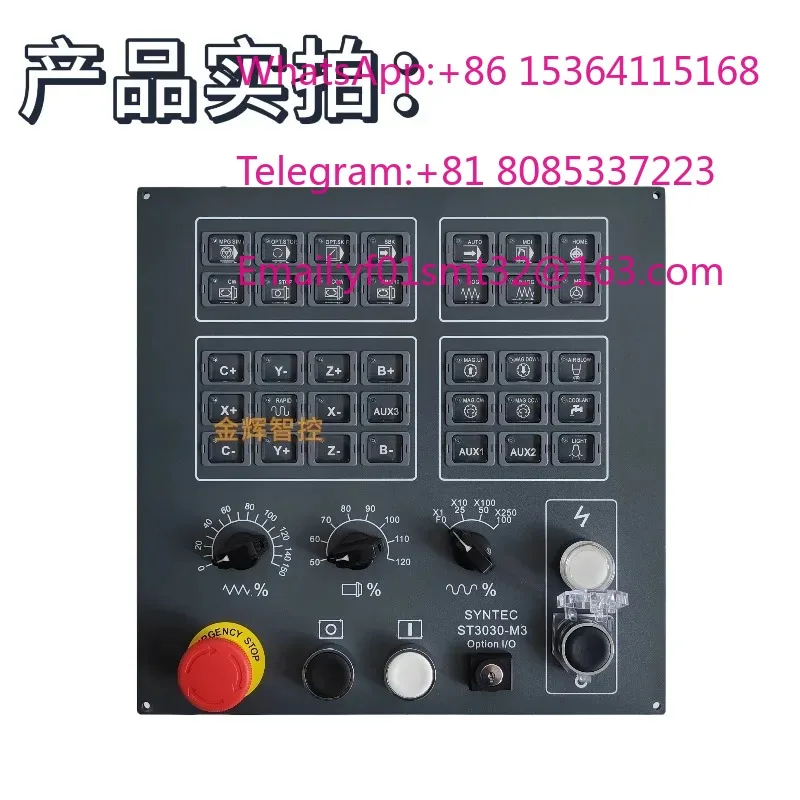 ST3030-M3 CNC Operation Control Panel Crystal Transparent Keypad Board DC24V Encoding Type Operator Panel Replacement