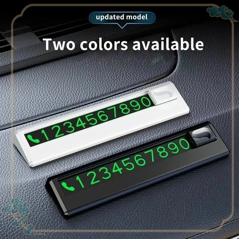 Hidden Car Styling Temporary Parking Card Plate Telephone Number Metal Alloy Texture Auto Phone Number Card Card Car Sticker