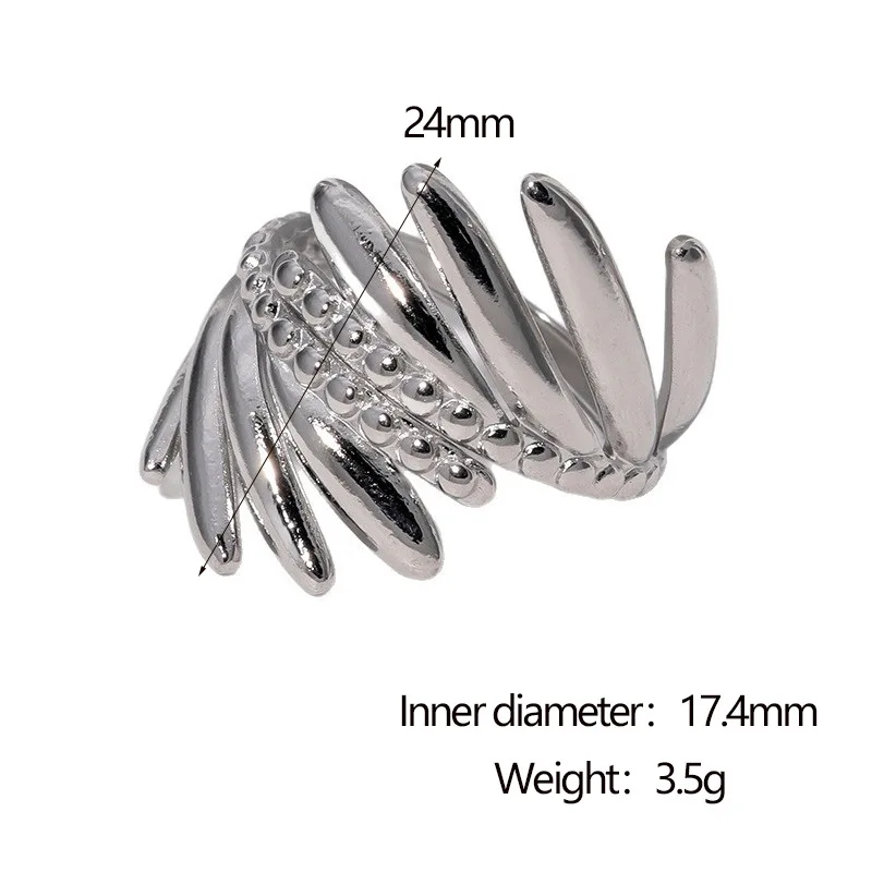 Fashion Wheat Ear Ring Street Style Jewelry Stainless Steel Does Not Fade Open Adjustable Rings For Women Jewelry Gifts