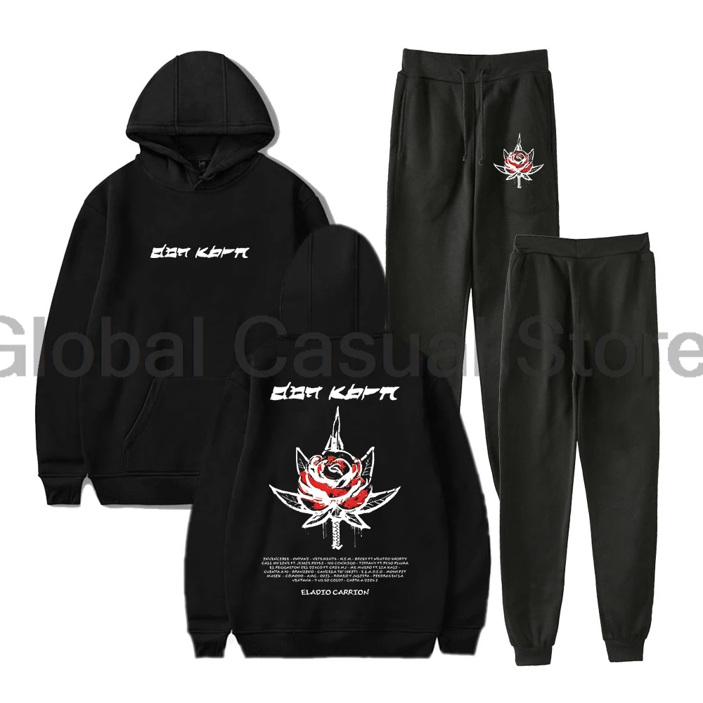 

GF Eladio Carrion Don Kbrn Album Merch Hoodie Jogger Pants Two Piece Set Sweatshirts+Sweatpants Women Men Outfit Sets