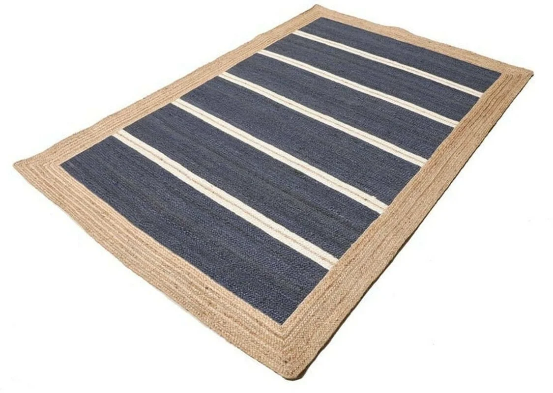 Rug Area  Natural Jute Braided Style Rectangle Rugs Reversible Modern Carpet 3X5 Ft