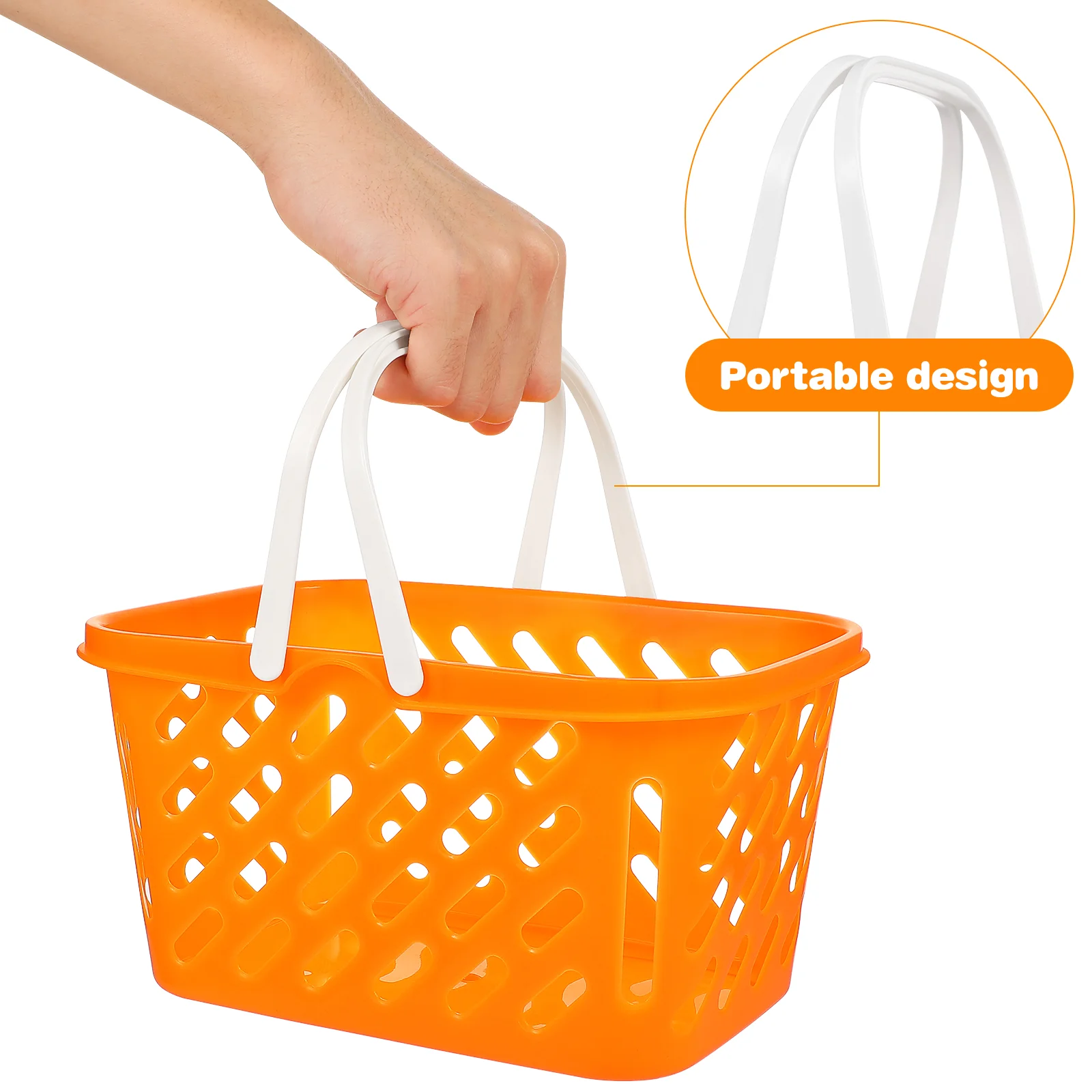 2 Pcs Shopping Basket Savings Portable Toys Bathroom Grocery Storage Abs Raw Material Child