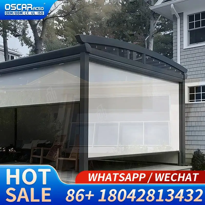 Highquality Outdoor Electric Manual Polyester Fireproof Windproof Roller Blinds for Gazebo Sunshine Use Rolling Blind