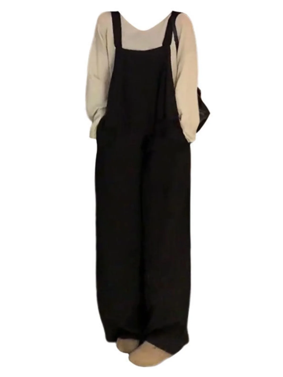 

plus Size Women's Korean Sle Lazy Loose Knitted Top And Wide Leg Overalls Set Spring Casual Slimming Faion Ensemble