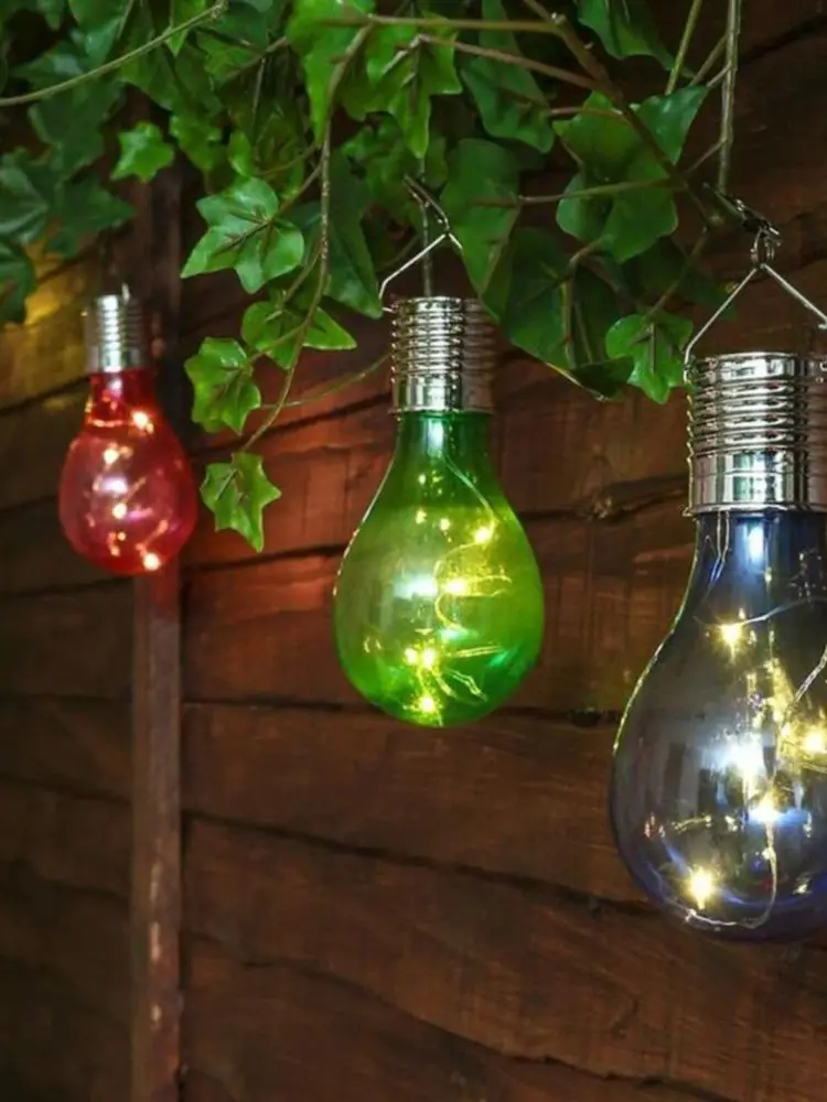 2 pièces suspendus ampoule solaire extérieure LED lumière de jardin solaire étanche lanternes solaires lumières en plein air Camping décoration de jardin