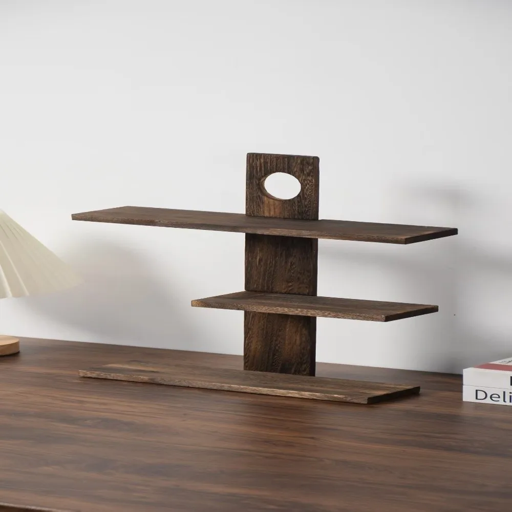 

3-4 Layers Chinese Style Storage Holders Retro Design Tea Set Tea Cup Display Shelf Multi-Layer Solid Wood Antique Stand