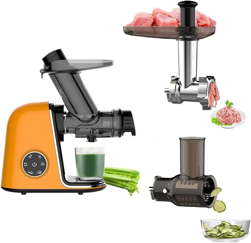 

mium Press Juicer Extractor for High Nutrient Juice, Durable and Efficient Compact Slow Juicer for Healthy Living in Kitchen, Ea