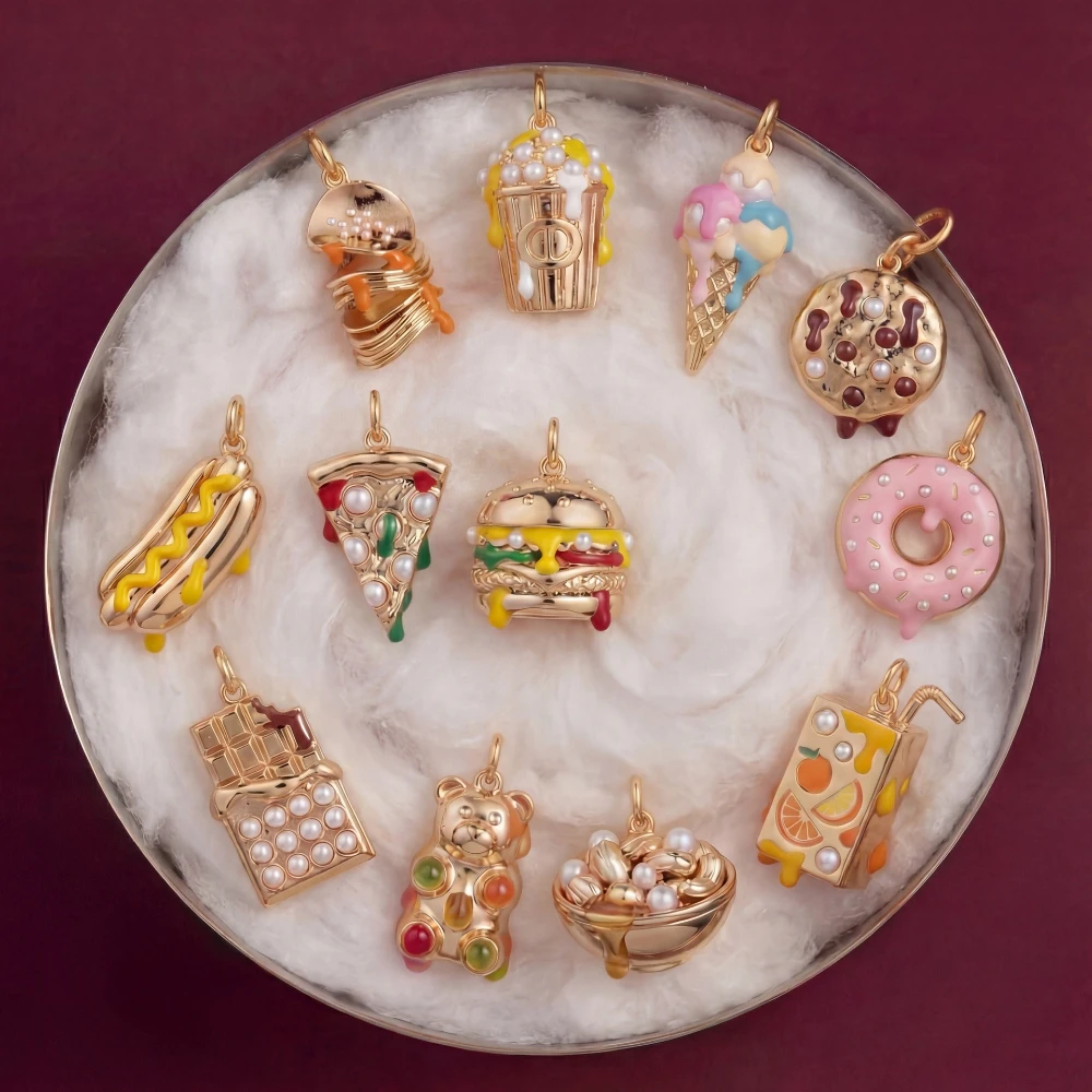 Neue frische und süße Dessert-Serie: Kartoffelchips, Eiscreme, Hot Dog DIY-Anhänger für Schmuck – Detail 3