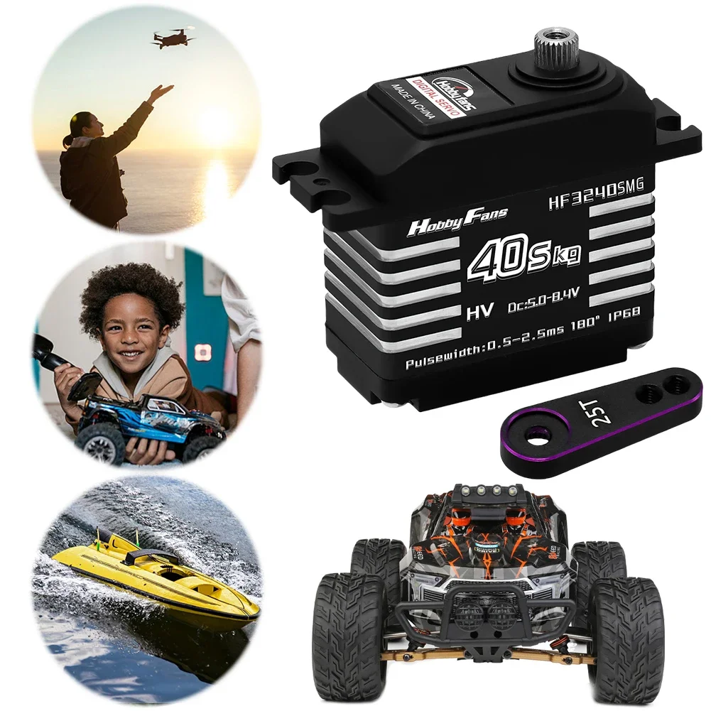 4PCS 40KG Digitale RC Motore Brushless Servo IP68 Impermeabile Ad Alto Coppia 25T Braccio In Acciaio Corno per 1/12 1/10 1/8 RC Auto Crawler Robot