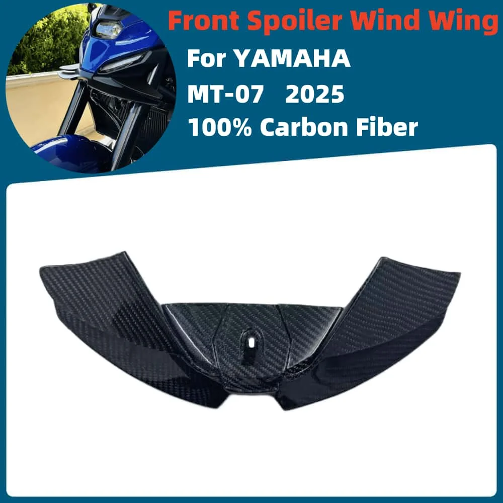 

For YAMAHA MT-07 MT07 2024-2025 100% Carbon Fiber Motorcycle Downforce Winglet Aerodynamic Wing Front Front Spoiler