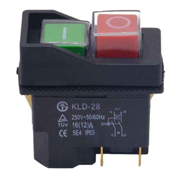 Wasserdichter IP55 Drucktaster Elektromagnetischer Schalter 4-polig AC250V 16(15)A Magnetstarter Sicherheitsschalter für Elektrowerkzeuge Maschinenwerkzeug – Detail 3