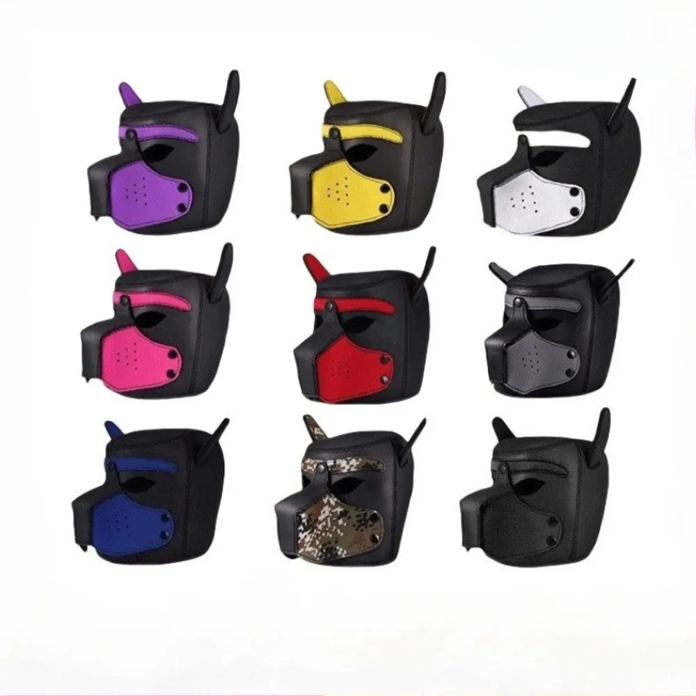 XL Size Brand New Large Size Puppy Cosplay Padded Rubber Full Head Hood Mask With Ears For Women Dog Role Play Dog Headgear
