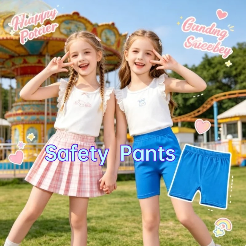 

Girls Safety Shorts Candy Color Anti Exposure Boxer Shorts Soft Breathable Kids Daily Casual Underwear Home Sports Undershorts
