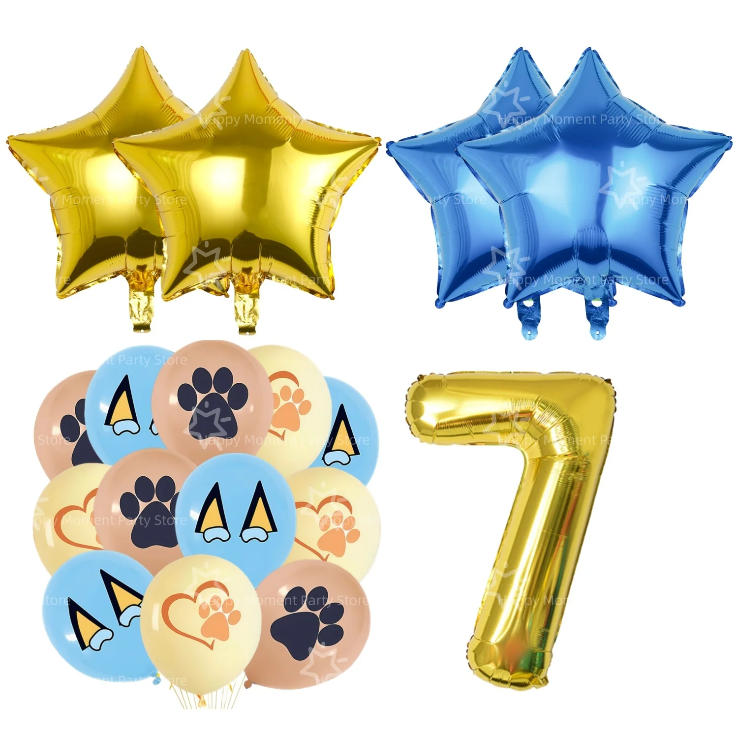 Cartoon Blauwe Hond Bingo Verjaardagsdecoratieset Hondentafelkleed Beker Bord Servet Cadeautasjes Babyshower Kinderfeestje Favorieten Benodigdheden