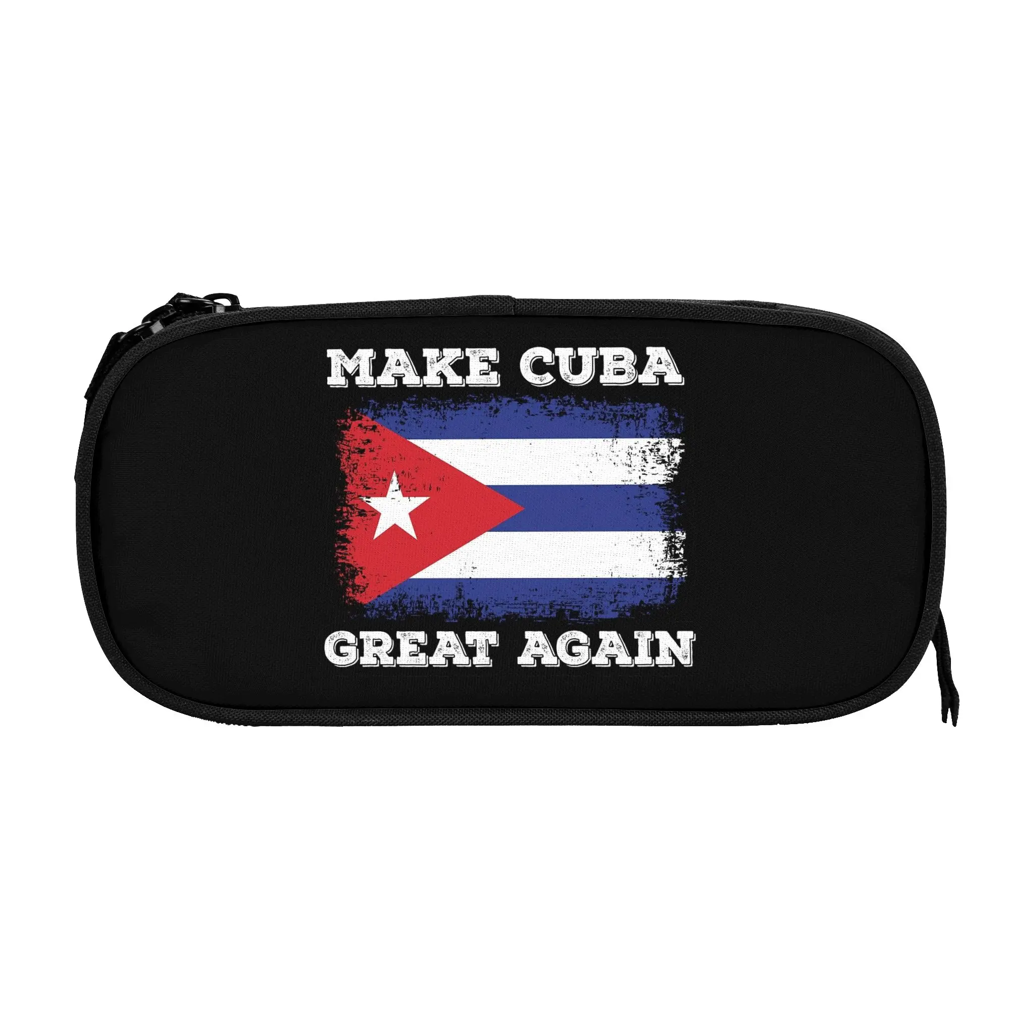 Fashion Make Cuba Great Again Cuban Flag Caribbean Pencil Case  Pencilcases Pen Box Kids Bags Students School Gifts Stationery