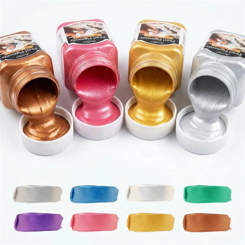 70ml Metallic Pearl Acrylic Paint Waterproof Non-fading for Wall Painting DIY Craft Art Supplies High Gloss Pigment