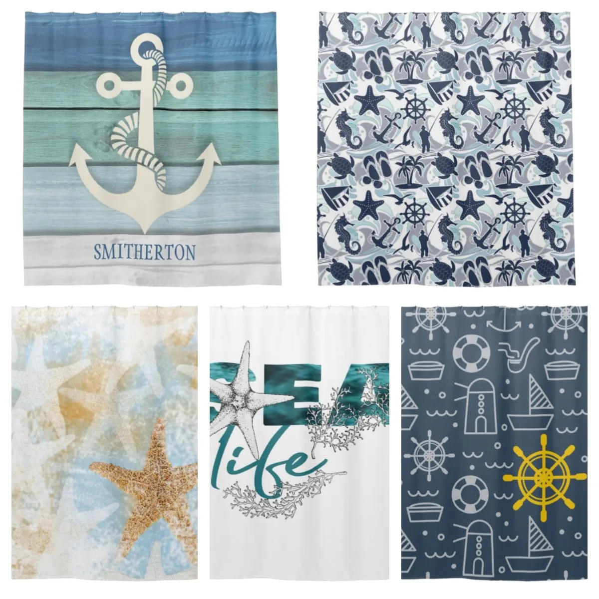 Distressed wooden anchor retro marine life nautical theme shower curtain bathroom curtain with hook bathroom curtain l220cm