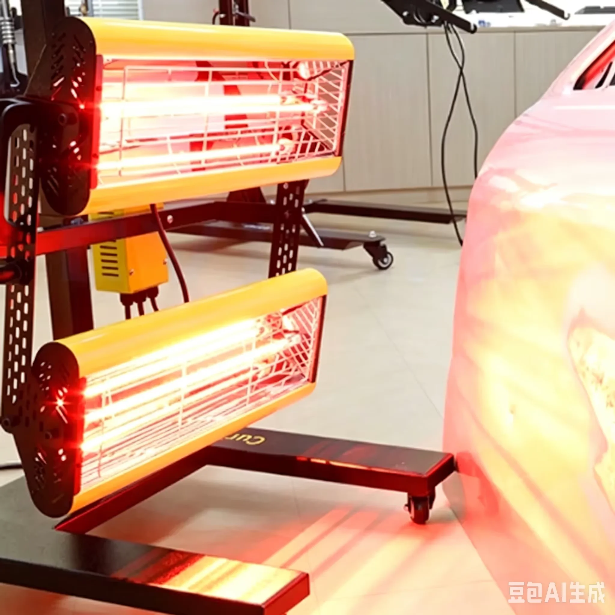 2600W Automotive Baking Paint Lamp Mobile Shortwave Infrared Drying Lamp Spray Painting Dryer Car Paint Baking Room Baking Lamp
