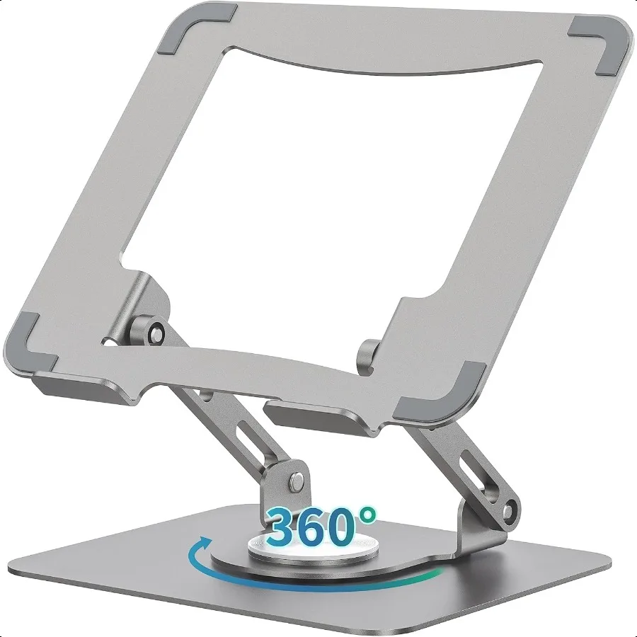 

SOUNDANCE Laptop Stand with 360 Rotating Base Ergonomic Computer Riser for Desk Adjutable Height MutiAngle Foldable Laptop Moun