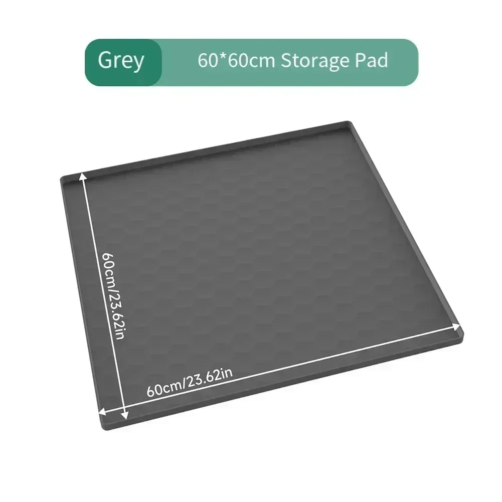 Silicone Mat Raised Edge Mat 65*60cm Bedside Commodes Mat Versatile Utility Comfortable Touch Leak-proof Design