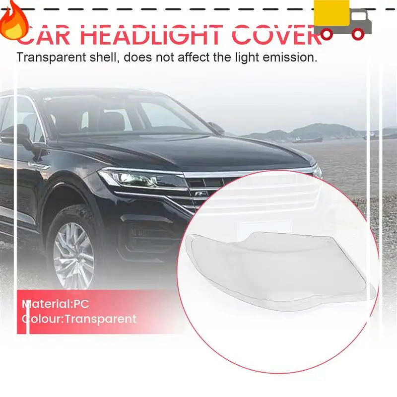 

Discount-Car Clear Front Headlight Lens Shell Cover Replacement For Touareg 2007 2008 2009 2010