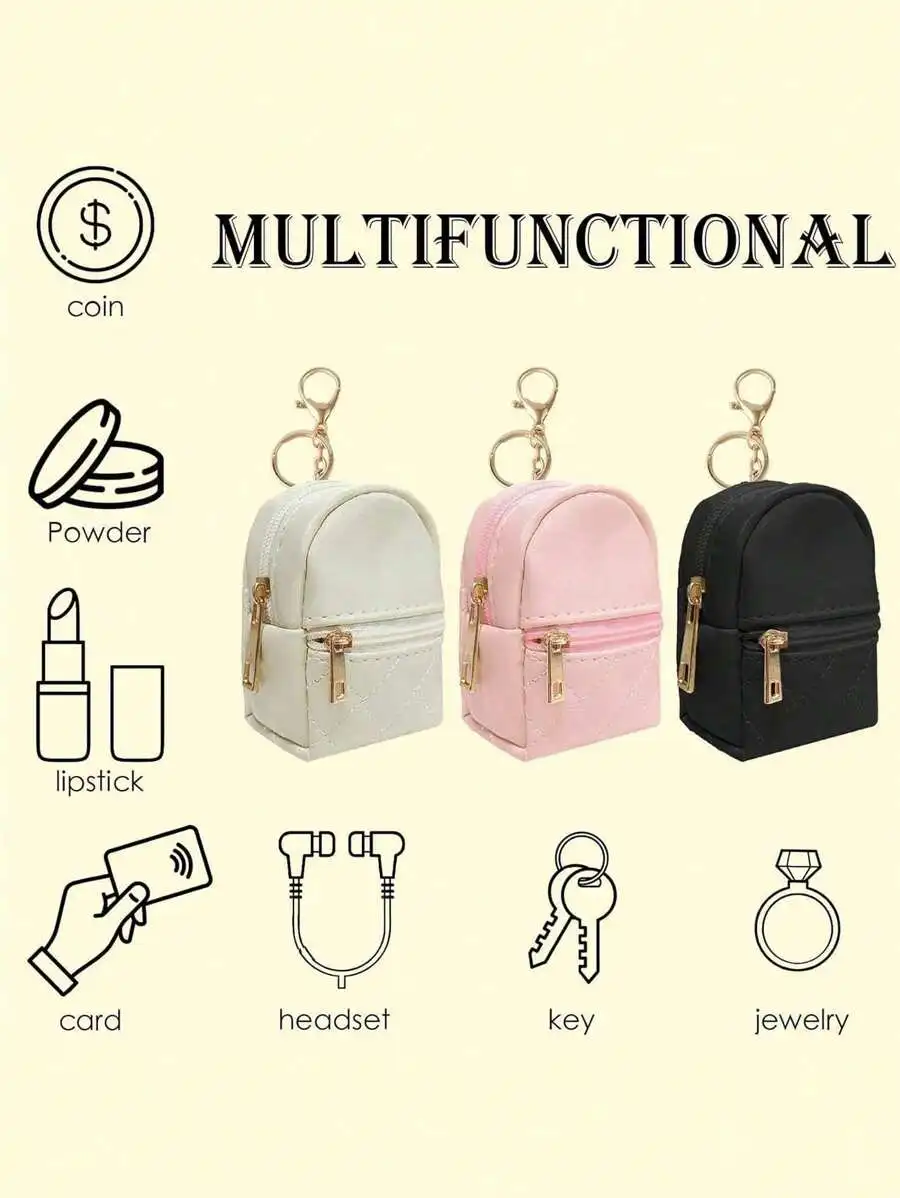 Mini Backpack Keychain Purse for Women