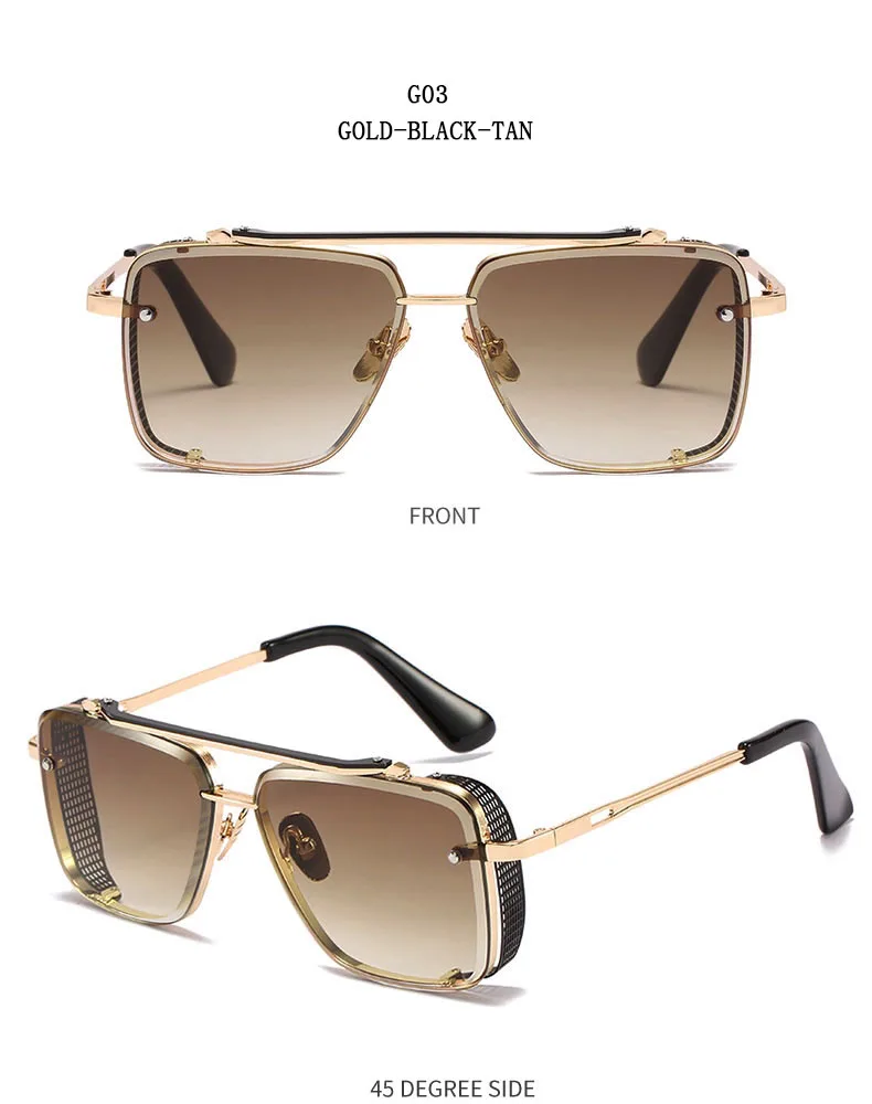 Metall Punk Sonnenbrille Für Männer Vintage Quadratische Mode Gläser 2024 Urlaub Sonnenbrille Frauen Trendy Gafas De Sol Hombre Zonnebril – Detail 21