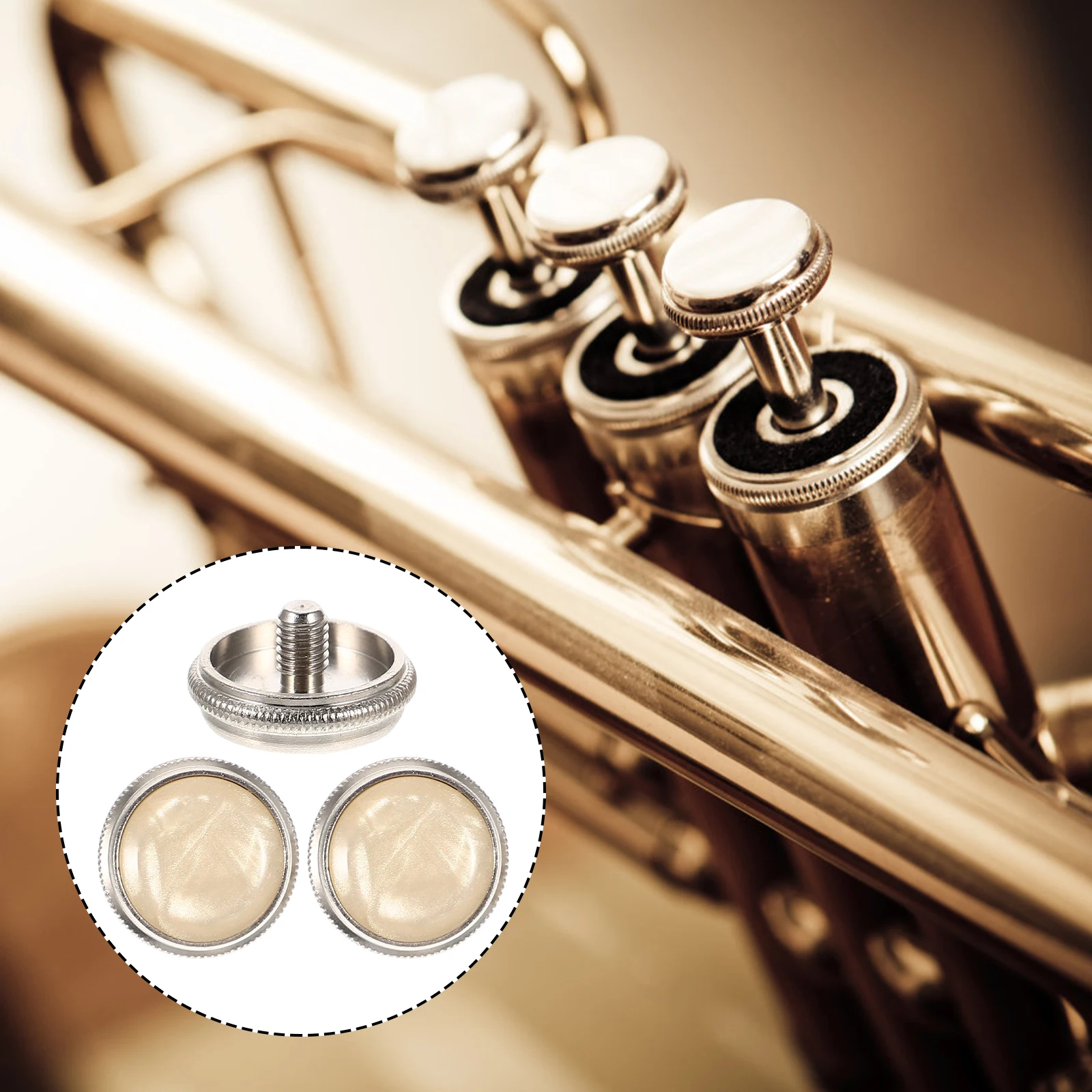 

3 Pcs Small Key Cover Replacement Trumpet Repairing Buttons Musical Instrument Tool Snap Finger Shell Premium Material Durable