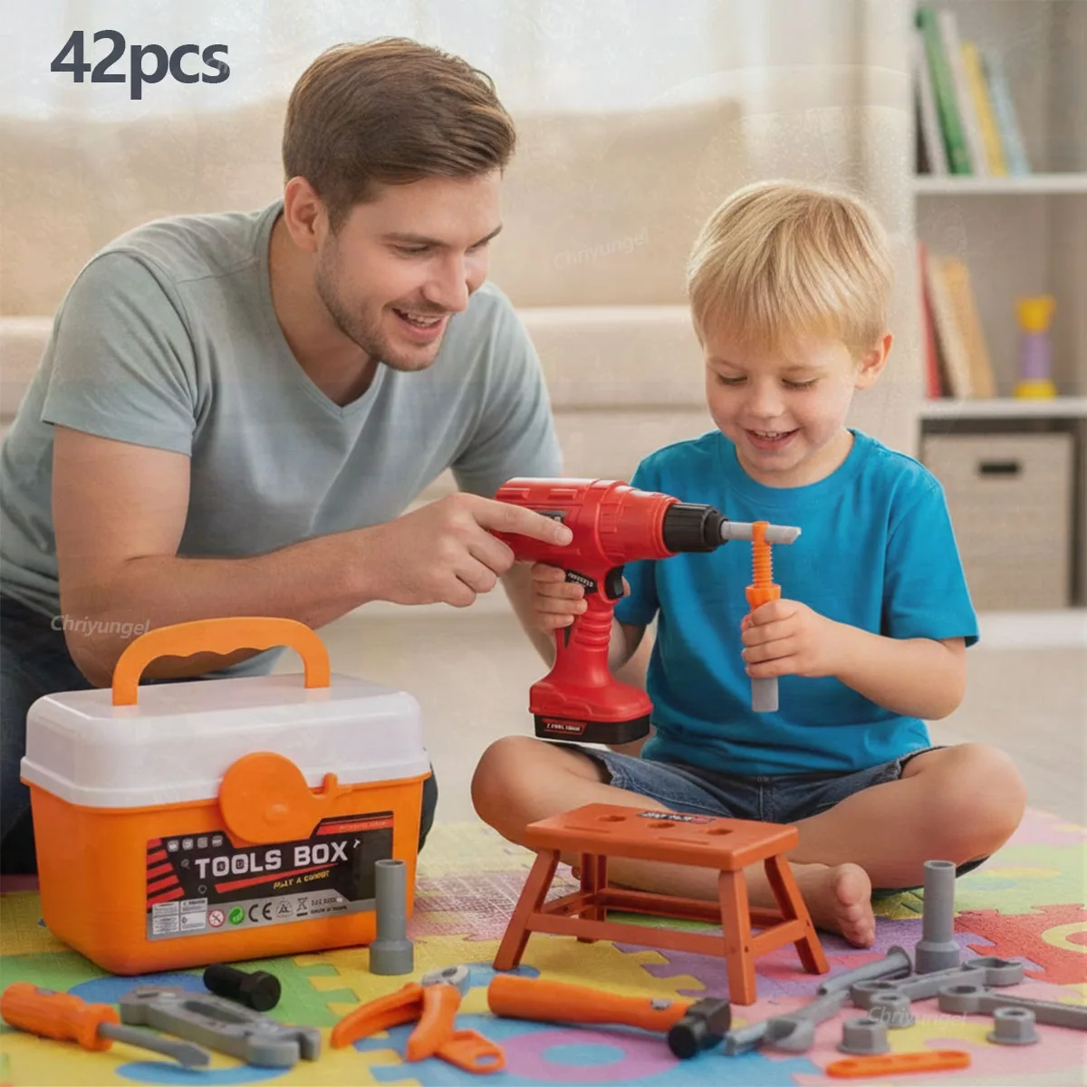 38/41 PCS Pretend Tools Kit Kids Play Repair Tool Set Plastic Construction Toys with Screwdrivers for Toddler Boys Girls Child