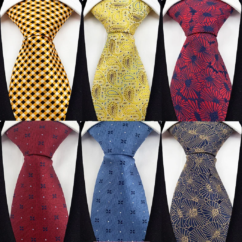 New Men\'s Classic Luxury Tie 8cm Striped Paisley Plaid All-Match Jacquard Necktie For Business Wedding Prom Daily Wear Accessory