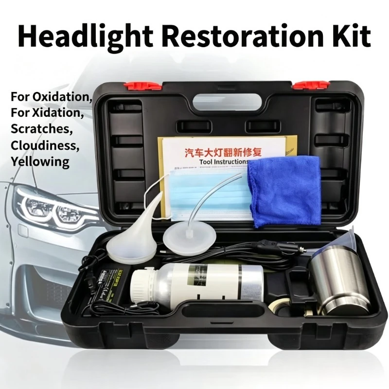 Car Headlight Restoration Kit Atomizing Cup Auto Headlamp Repair Coating Liquid No Polish Required