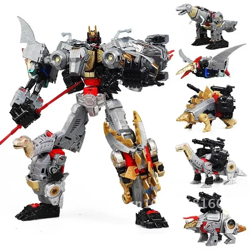 45CM Transformation G1 Dinoking 5IN1 Dinobot Dinosaur Grimlock Slag Sludge Snarl Swoop Slash Oversize Alloy Action Figure Toys